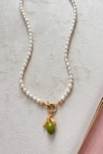 Olive Model İnci Kolye - Görsel 2