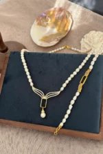 Gram Altın Uyumlu Gümüş İnci Set - Görsel 2
