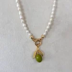 Olive Model İnci Kolye