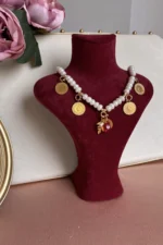 5'i 1 Yerde Çeyrek Altın Uyumlu İnci Kolye