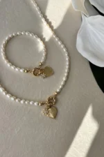 Kalp Charmlı İnci Set - Görsel 2