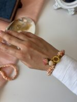 Gün Batımı Model Gümüş Aparatlı Somon Sarmaşık Bileklik - Görsel 3