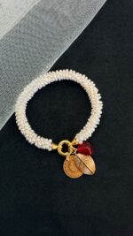 Yaprak ve Nar Charmlı Gümüş Aparatlı Sarmaşık Bileklik - Görsel 2