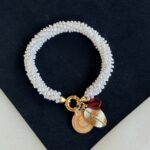 Yaprak ve Nar Charmlı Gümüş Aparatlı Sarmaşık Bileklik